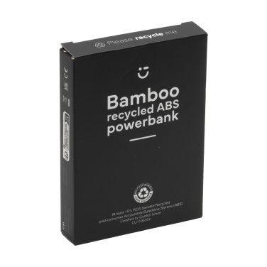 Logo trade promotional item photo of: Boru Bamboo RCS Recycled ABS Powerbank Wireless Charger