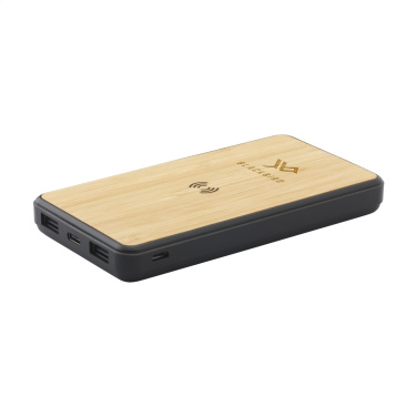 Logotrade promotional item image of: Boru Bamboo RCS Recycled ABS Powerbank Wireless Charger