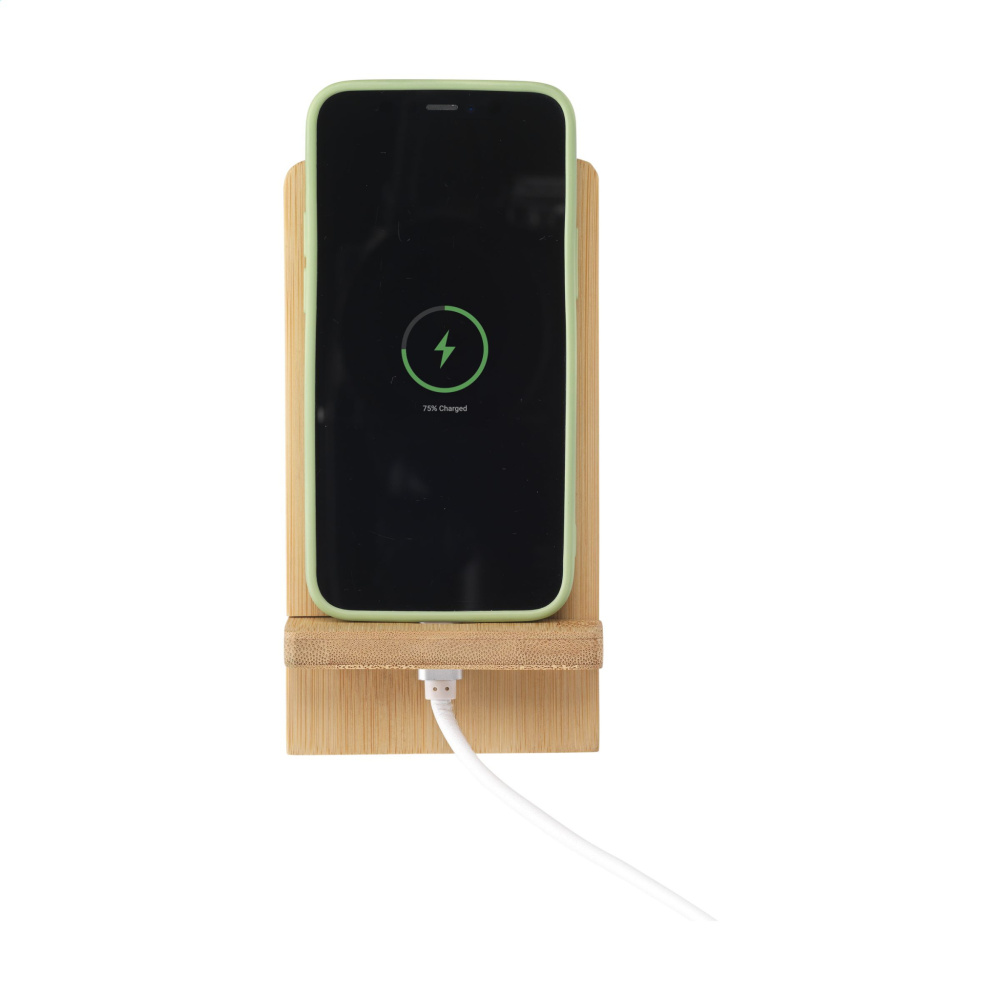 Logo trade promotional gifts image of: Miyo Bamboo Phone Stand