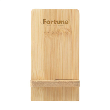 Logo trade promotional items image of: Miyo Bamboo Phone Stand