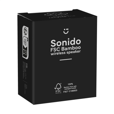 Logo trade corporate gifts image of: Sonido 5W Bamboo wireless speaker