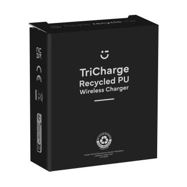 Logo trade promotional merchandise picture of: TriCharge RCS  Recycled PU Wireless Charger