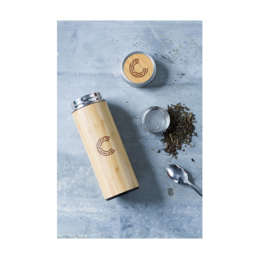 Logo trade advertising product photo of: Osaka 360 ml bamboo thermo bottle/thermo cup