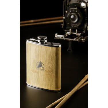 Logotrade promotional item image of: Hipflask Bamboo 200 ml drinking bottle