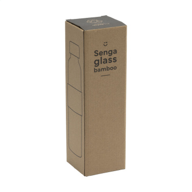 Logotrade promotional gift picture of: Senga Glass Bamboo 500 ml drinking bottle