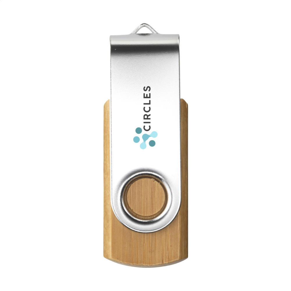 Logotrade advertising product image of: USB Twist Bamboo from stock 4 GB