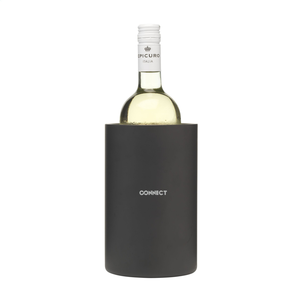 Logo trade corporate gift photo of: CoolSteel Black wine cooler