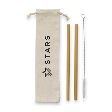 Logo trade promotional gifts image of: ECO Bamboe Straw Set bamboo straws