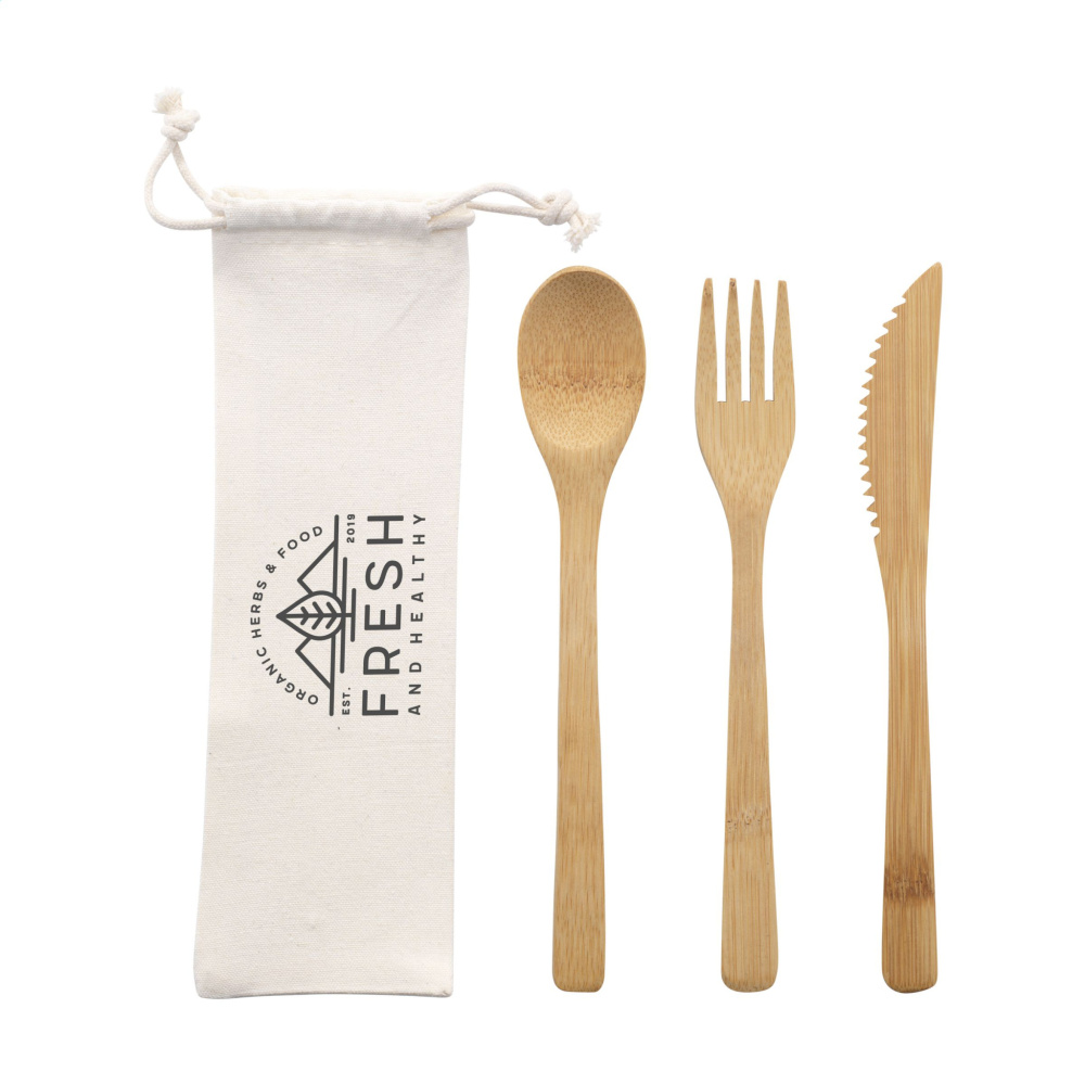 Logo trade promotional products image of: Bambu Cutlery Set