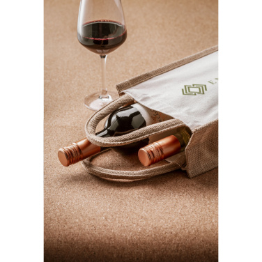 Logo trade promotional items picture of: Jute Canvas Double Wine Bag