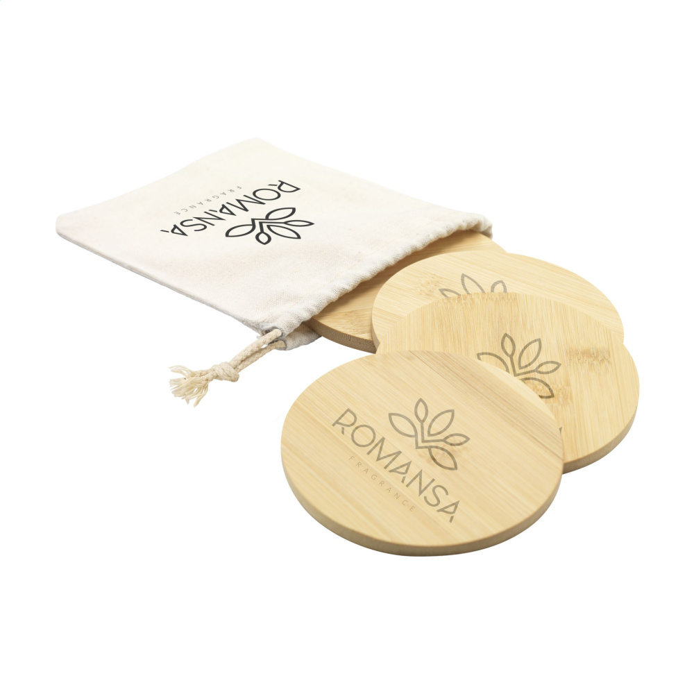 Logotrade advertising product picture of: Bamboo Coaster Set