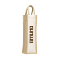 Jute Canvas Wine Bag, naturel