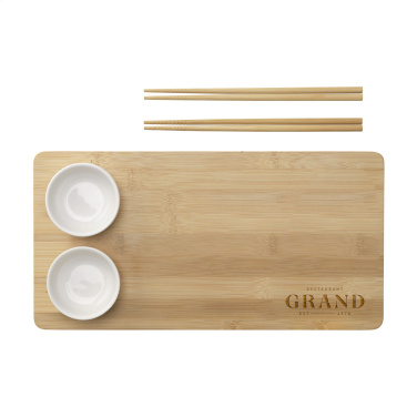 Logotrade promotional giveaway image of: Temaki Bamboo Sushi Tray gift set