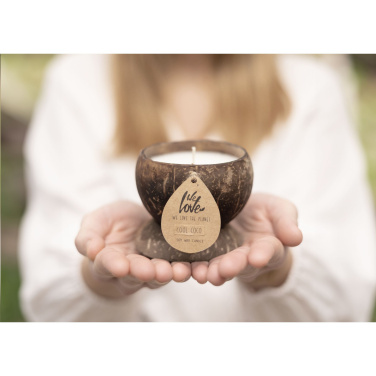 Logo trade business gift photo of: We Love The Planet Coconut Candle