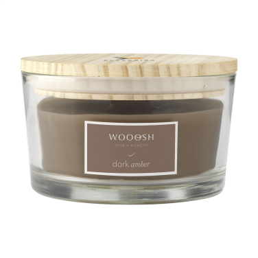 Logo trade corporate gifts image of: Wooosh Flame Scented Candle Dark Amber