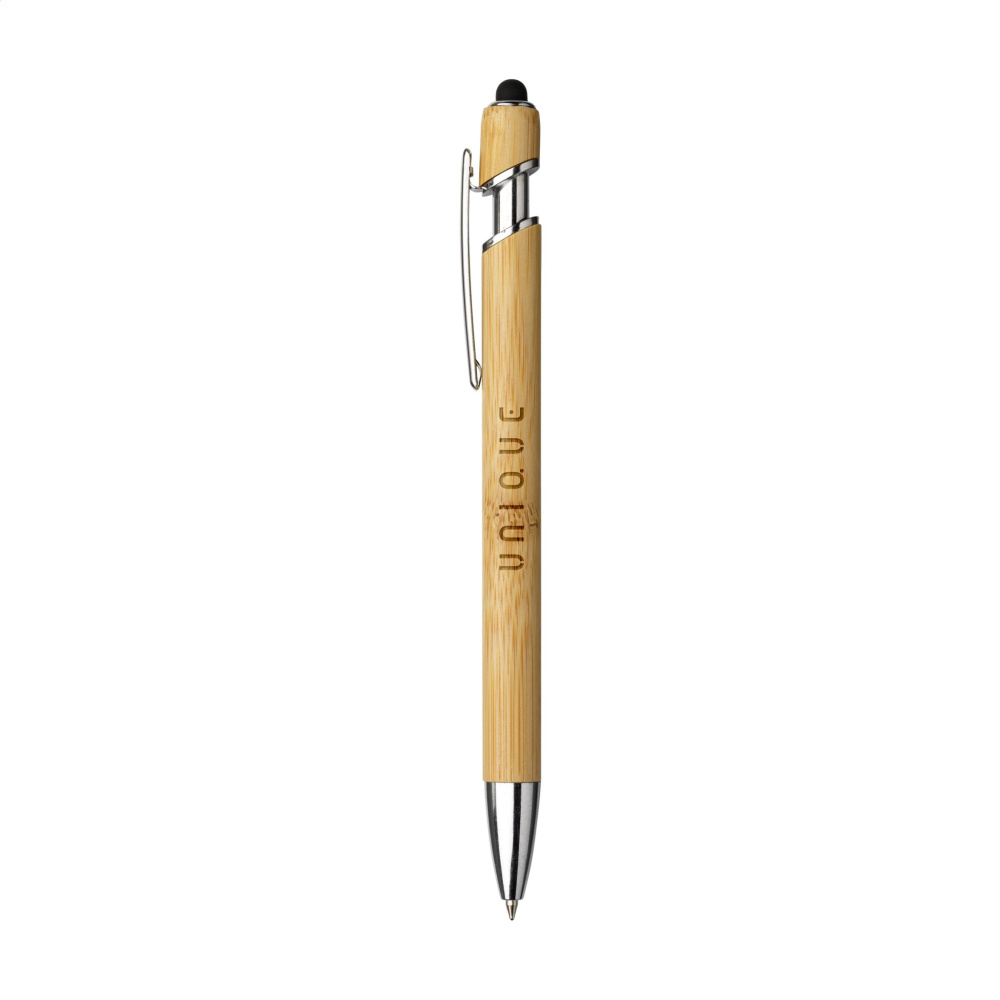 Logo trade promotional merchandise picture of: Luca Touch Bamboo stylus pen