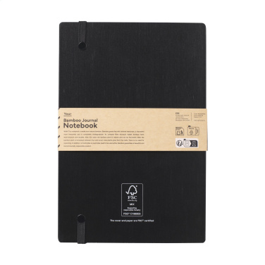 Logo trade advertising products picture of: Bamboo Journal Naked Spine Paper Notebook Black A5