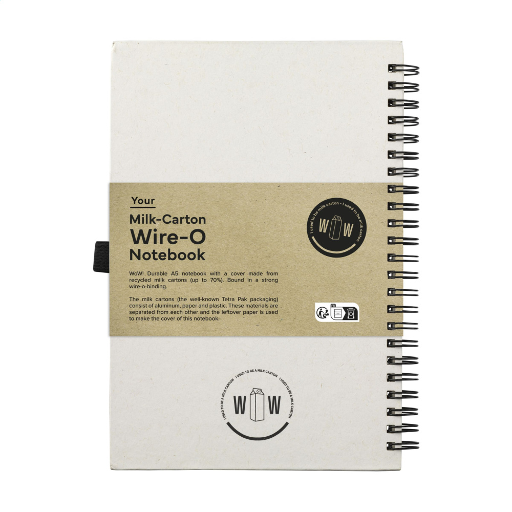 Logotrade corporate gifts photo of: Milk-Carton Wire-O Paper Notebook A5