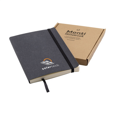 Logotrade business gift image of: Monti Recycled Leather - Paper Notebook A5