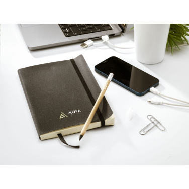 Logo trade promotional giveaways picture of: Monti Recycled Leather - Paper Notebook A5