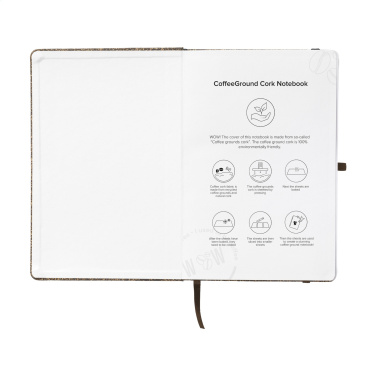 Logo trade business gift photo of: CoffeeGround Cork Paper Notebook A5