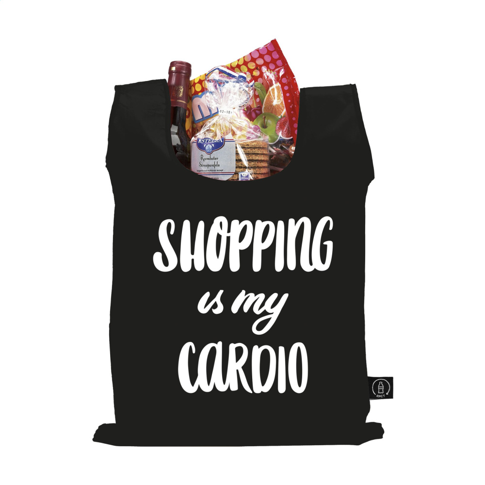 Logo trade business gift photo of: Shop Easy RPET folding shopping bag