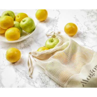 Logo trade promotional gift photo of: Natura Organic GOTS Mesh Bag (120 g/m²) fruit bag