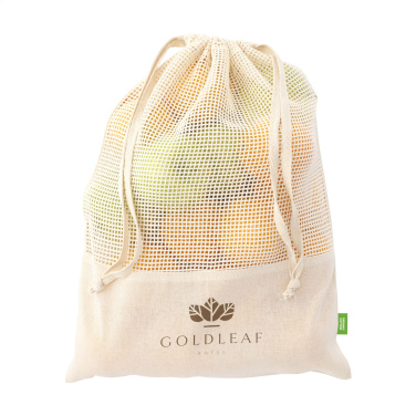 Logotrade promotional gift image of: Natura Organic GOTS Mesh Bag (120 g/m²) fruit bag