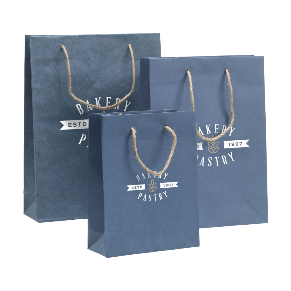 Logo trade corporate gift photo of: Leaf It Bag recycled with jeans fibres (180 g/m²) L