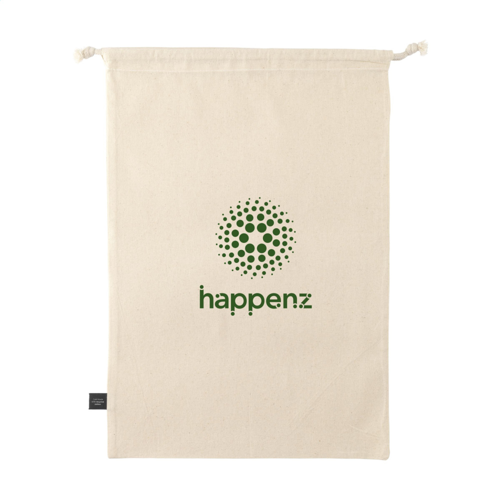 Logotrade promotional merchandise picture of: Gift Pouch Natural GRS Recycled Cotton (150 g/m²) L