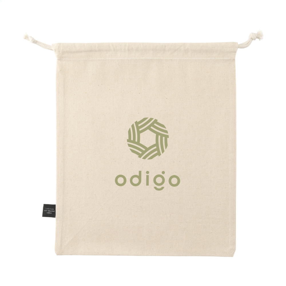 Logo trade corporate gifts image of: Gift Pouch Natural GRS Recycled Cotton (150 g/m²) M