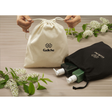 Logo trade corporate gifts image of: Gift Pouch Natural GRS Recycled Cotton (150 g/m²) M