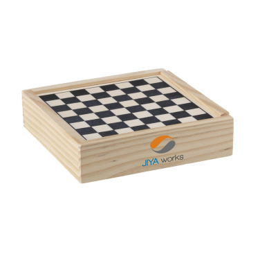 Logo trade promotional merchandise image of: WoodGame 5-in-1 game set