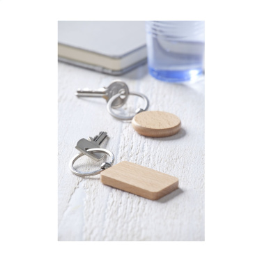 Logotrade promotional gift picture of: WoodKey Circle keychain