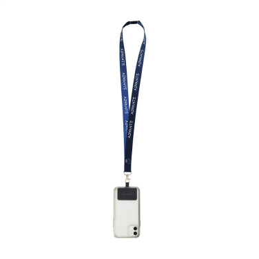 Logo trade promotional giveaways image of: Lanyard Sublimation Safety RPET 2 cm with Patch