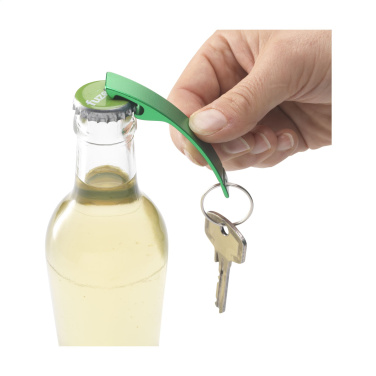 Logo trade advertising product photo of: Alu Opener GRS Recycled keyring