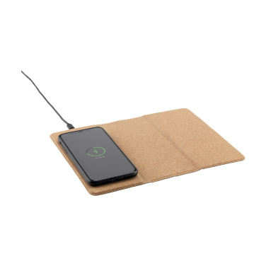 Logo trade promotional gifts image of: Cork Wireless Charging Mousepad