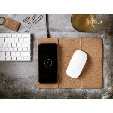 Logo trade promotional giveaways picture of: Cork Wireless Charging Mousepad