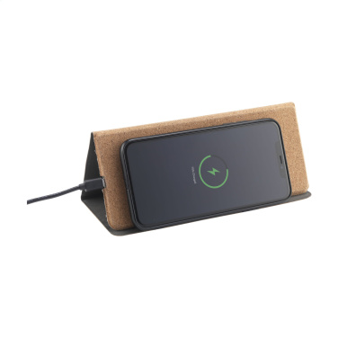 Logo trade advertising products image of: Cork Wireless Charging Mousepad