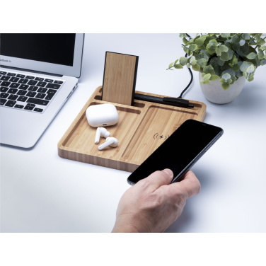 Logo trade promotional merchandise picture of: Bamboo Organizer charger