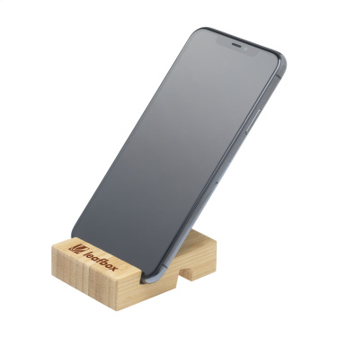 Logo trade promotional product photo of: Supporto Bamboo phone stand