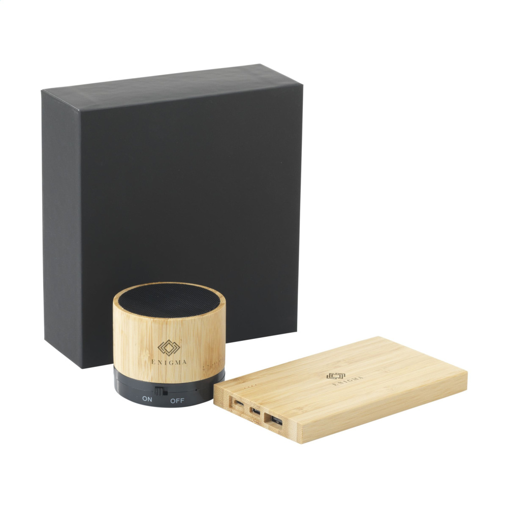 Logotrade promotional gift image of: PowerBox Bamboo gift set