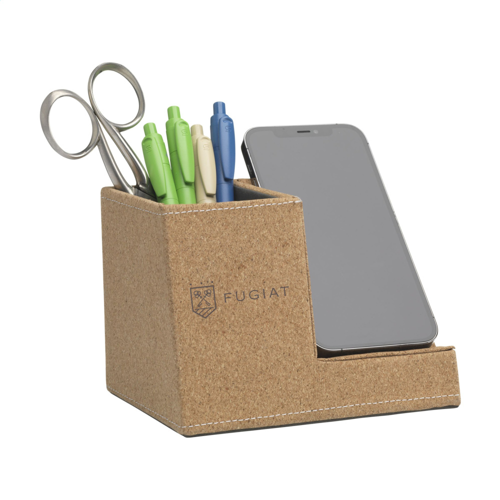 Logo trade corporate gift photo of: Ecork Pen Holder Wireless Charger