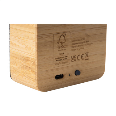 Logotrade promotional merchandise image of: Sonido 5W Bamboo wireless speaker