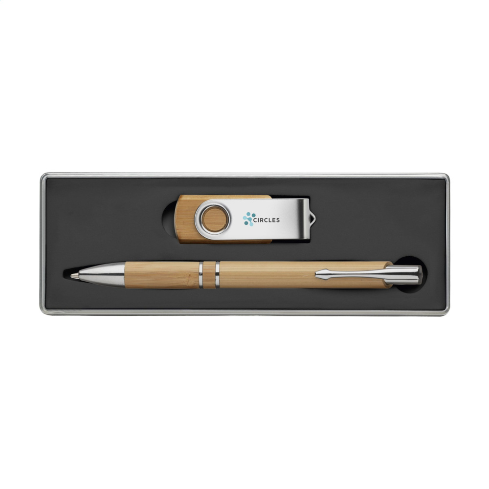 Logotrade business gifts photo of: Bamboo Connect Giftset 8 GB