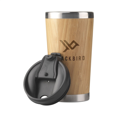 Logo trade promotional gift photo of: Tokyo 450 ml bamboo thermo cup