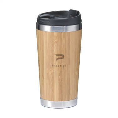 Logo trade promotional gift photo of: Tokyo 450 ml bamboo thermo cup