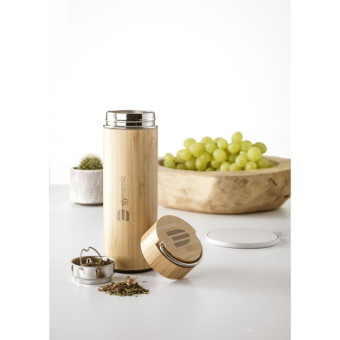 Logo trade promotional gift photo of: Nikko 330 ml bamboo thermo bottle/thermo cup