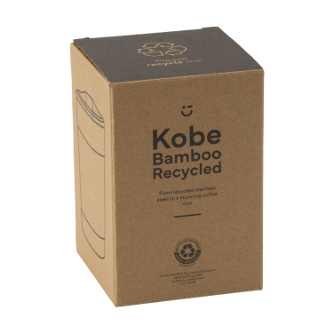 Logo trade promotional gifts image of: Kobe Bamboo RCS Recycled Steel 350 ml coffee cup