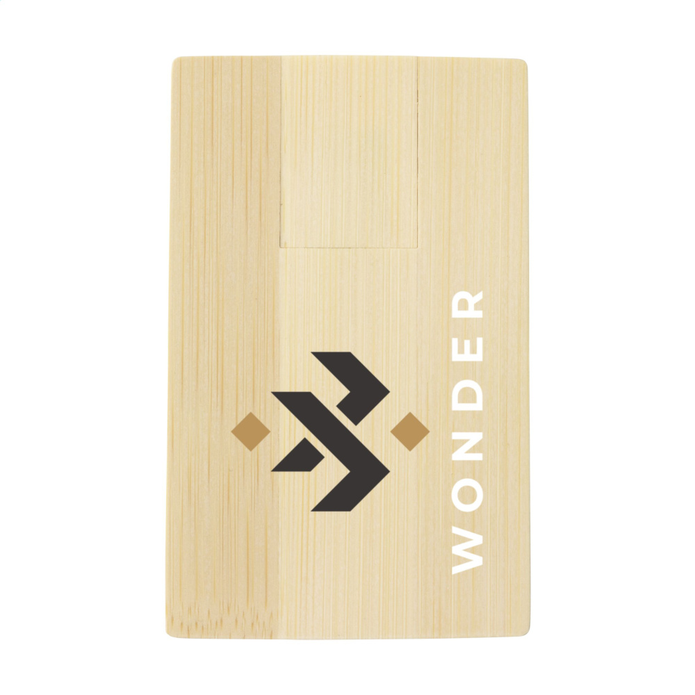 Logo trade promotional products image of: CreditCard USB Bamboo 32 GB